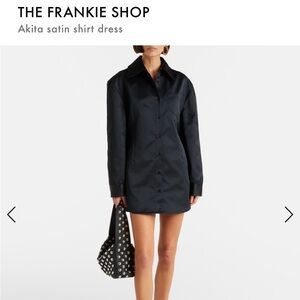 The Frankie Shop Avery Satin Shirt Dress NWT